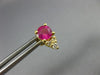 ANTIQUE 1.20CT DIAMOND & AAA RUBY 14KT YELLOW GOLD CLUSTER STUD EARRINGS #18909