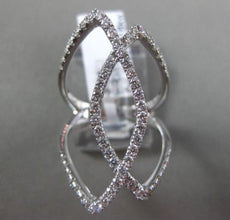 ESTATE LARGE .85CT DIAMOND 18KT WHITE GOLD 3D OPEN DOUBLE INFINITY LOVE RING