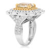 ESTATE LARGE 9.62CT WHITE & FANCY YELLOW DIAMOND 14K 2 TONE GOLD ENGAGEMENT RING