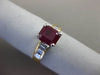 ANTIQUE 2.08CT DIAMOND & RUBY 18K WHITE & YELLOW GOLD CLASSIC ENGAGEMENT RING