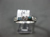 ESTATE .49CT WHITE ROUND & BLUE BAGUETTE DIAMOND 14K WHITE GOLD ANNIVERSARY RING