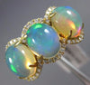 LARGE 6.30CT DIAMOND & AAA AUSTRALIAN OPAL 14K YELLOW GOLD OVAL ANNIVERSARY RING
