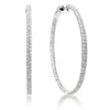 ESTATE LARGE 1.87CT DIAMOND 18KT WHITE GOLD DOUBLE ROW INSIDE OUT HOOP EARRINGS