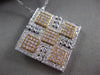 ESTATE LARGE 1.76CT DIAMOND 18KT GOLD 3D SQUARE ETOILE CHECKERED PENDANT CHAIN