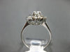 ESTATE .65CT ROUND & BAGUETTE DIAMOND 18K WHITE GOLD HEART SHAPE ENGAGEMENT RING