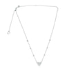 ESTATE .90CT DIAMOND 14K WHITE GOLD 3D SOLITAIRE HEART DOUBLE HALO LOVE NECKLACE