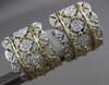 ESTATE LARGE .95CT DIAMOND 14K WHITE & YELLOW GOLD 3D FILIGREE CLIP ON EARRINGS