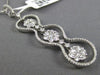 ESTATE LARGE & ELONGATED 1.68CT DIAMOND 18KT WHITE GOLD CLUSTER FLOATING PENDANT