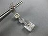 ESTATE LARGE 2.41CT DIAMOND 18KT WHITE GOLD 3D SQUARE JOURNEY HANGING EARRINGS