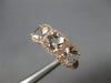 ESTATE WIDE 2.51CT DIAMOND & AAA MORGANITE 14KT ROSE GOLD 3D 3 STONE FUN RING