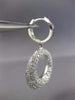 ESTATE LARGE 3.0CT DIAMOND 18KT WHITE GOLD HUGGIE CIRCULAR PAVE HANGING EARRINGS