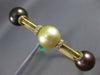 ESTATE LARGE .45CT DIAMOND & AAA SOUTH SEA PEARL 18K YELLOW GOLD BANGLE BRACELET