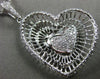 ESTATE .58CT DIAMOND 18KT WHITE GOLD 3D PAVE MULTI HEART FLOATING LOVE PENDANT