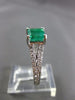 ESTATE 1.33CT DIAMOND & AAA EMERALD 14K WHITE GOLD LUCIDA ENGAGEMENT RING #22247