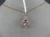1.13CT DIAMOND & AAA MORGANITE 14KT WHITE & ROSE GOLD TRILLION FILIGREE PENDANT