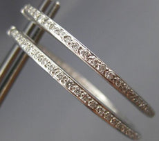 ESTATE .80CT DIAMOND 14KT WHITE GOLD 3D CLASSIC HOOP INSIDE OUT EARRINGS #19467