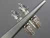 ESTATE LARGE 2.85CT DIAMOND 14KT WHITE GOLD 3D DOUBLE SIDED HOOP HUGGIE EARRINGS