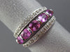 ESTATE WIDE 1.72CT DIAMOND & PINK SAPPHIRE 14KT WHITE GOLD 6 STONE WEDDING RING