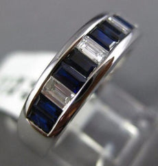 ESTATE 1.18CT DIAMOND & AAA SAPPHIRE 18KT WHITE GOLD CHANNEL ANNIVERSARY RING