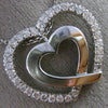 ESTATE .80CT DIAMOND 14KT WHITE GOLD 3D DOUBLE HEART LOVE PENDANT & CHAIN #15916