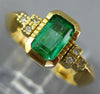 1.20CT DIAMOND & AAA EMERALD 18KT YELLOW GOLD SEMI BEZEL CLASSIC ENGAGEMENT RING