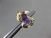 ANTIQUE LARGE 1.88CT DIAMOND & AMETHYST 14KT TWO TONE GOLD POST EARRINGS #24268
