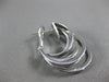 ESTATE LARGE .79CT DIAMOND 14KT WHITE GOLD 3D MULTI ROW CLIP ON HANGING EARRINGS