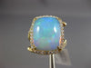 ESTATE 5.73CT DIAMOND & AAA OPAL 14K YELLOW GOLD 3D SQUARE HALO CRISS CROSS RING