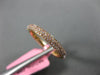 ESTATE .54CT PINK DIAMOND 18K ROSE GOLD 3 ROW ETERNITY WEDDING ANNIVERSARY RING