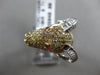 ESTATE 1.8CT FANCY COLOR DIAMOND & AAA RUBY 18k WHITE & ROSE GOLD HAPPY RAM RING