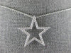 ESTATE .52CT DIAMOND 14KT WHITE GOLD 3D CLASSIC OPEN STAR LOVE FLOATING PENDANT