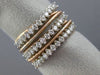 ESTATE WIDE .61CT ROUND DIAMOND 14KT ROSE GOLD 3D MULTI ROW ROPE LOVE RING