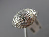 ANTIQUE .15CT DIAMOND 14KT WHITE GOLD 3D CLASSIC FILIGREE ENGAGEMENT RING #19970