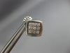 ESTATE LARGE .30CT DIAMOND 14K WHITE GOLD 3D CLASSIC SQUARE LOVE EARRINGS #21642