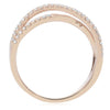 ESTATE WIDE .23CT DIAMOND 14K ROSE GOLD MULTI ROW CRISS CROSS INFINITY LOVE RING