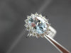 ESTATE LARGE 2.65CT DIAMOND & AAA AQUAMARINE 14KT WHITE GOLD 3D ENGAGEMENT RING