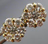 ESTATE 1.15CT DIAMOND 14K YELLOW GOLD CLASSIC FLOWER CLUSTER STUD EARRINGS 24554