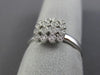 ESTATE .07CT DIAMOND 14K WHITE GOLD 3D SQUARE FILIGREE MILGRAIN CLUSTER FUN RING