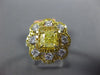 ESTATE LARGE 1.05CT WHITE & FANCY YELLOW DIAMOND 18K 2 TONE GOLD ENGAGEMENT RING