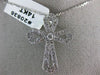 ANTIQUE .75CT DIAMOND 14K WHITE GOLD 3D FILIGREE MILGRAIN CROSS PENDANT #20835