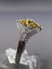ESTATE .26CT DIAMOND 14KT WHITE & YELLOW GOLD 3D FILIGREE ETOILE FLOWER FUN RING