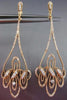 ESTATE LARGE .80CT DIAMOND 14KT ROSE GOLD FLOWER OPEN FILIGREE HANGING EARRINGS