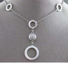 ESTATE .16CT DIAMOND 14KT WHITE GOLD CIRCULAR CLUSTER OPEN BY THE YARD NECKLACE