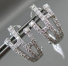 ESTATE LARGE 1.16CT DIAMOND 18KT WHITE GOLD MULTI ROW BRANCH CLIP ON EARRINGS