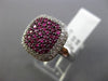 EFFY WIDE 1.48CT DIAMOND & AAA RUBY 14KT WHITE GOLD 3D SQUARE PAVE LEAF FUN RING