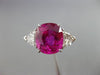 ESTATE LARGE 6.64CT DIAMOND & AAA RUBY PLATINUM NATURAL UNHEATED ENGAGEMENT RING