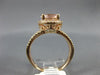 ESTATE LARGE 2.25CT DIAMOND & AAA MORGANITE 14KT ROSE GOLD HALO ENGAGEMENT RING