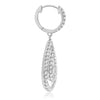 ESTATE 1.48CT DIAMOND 14KT WHITE GOLD CLASSIC TEAR DROP HUGGIE HANGING EARRINGS