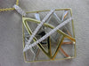 ESTATE LARGE .55CT DIAMOND 18KT TWO TONE GOLD 3D SQUARE STAR CRISS CROSS PENDANT
