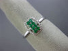 ESTATE .35CT DIAMOND & AAA EMERALD 14KT WHITE GOLD 3D MULTI ROW BARREL FUN RING
